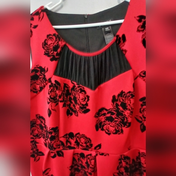 Enfocus Dark Romantic Goth Raised Velvet Rose Dress Womens Size 20W - Picture 2 of 7